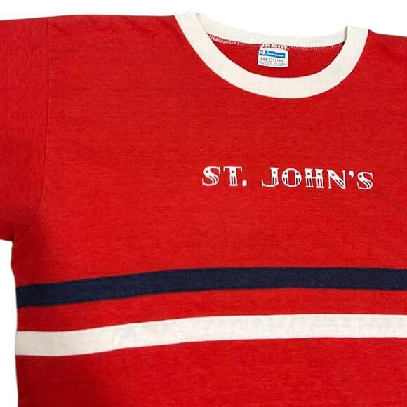 St.John’s University 80’s Striped Retro College Tee - Picture 4 of 6